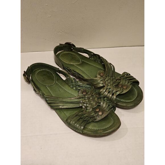 Frye Jacey Green Huarache Leather Sandals Women’s Size 9 - Picture 1 of 9